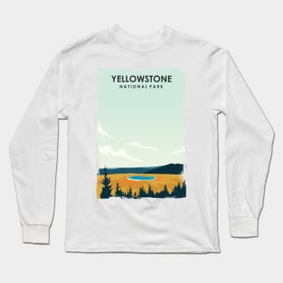 Yellowstone National Park Travel Poster Long Sleeve T-Shirt